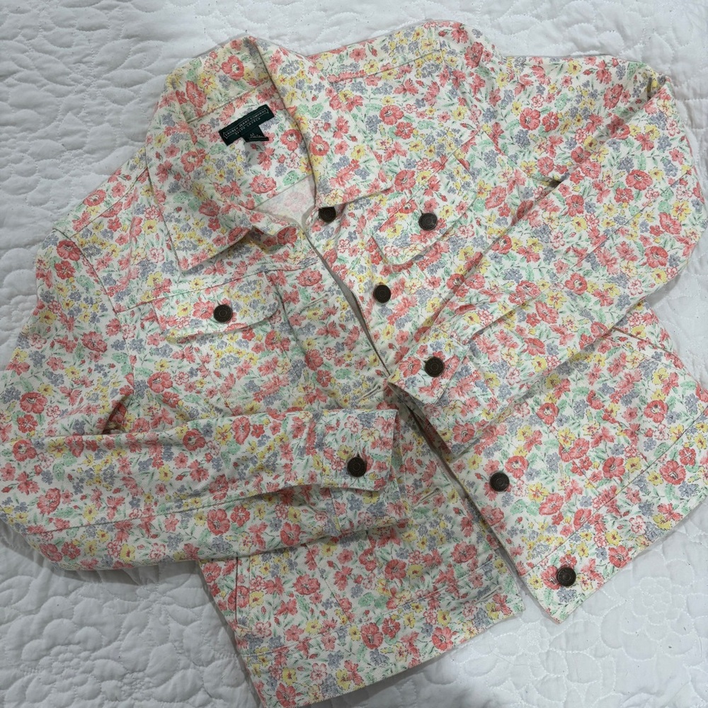 Vintage Lauren by Ralph Lauren Floral Denim Jacket